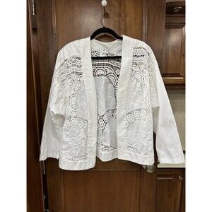 Lim's White Crochet Battenburg Cotton Vintage Jacket